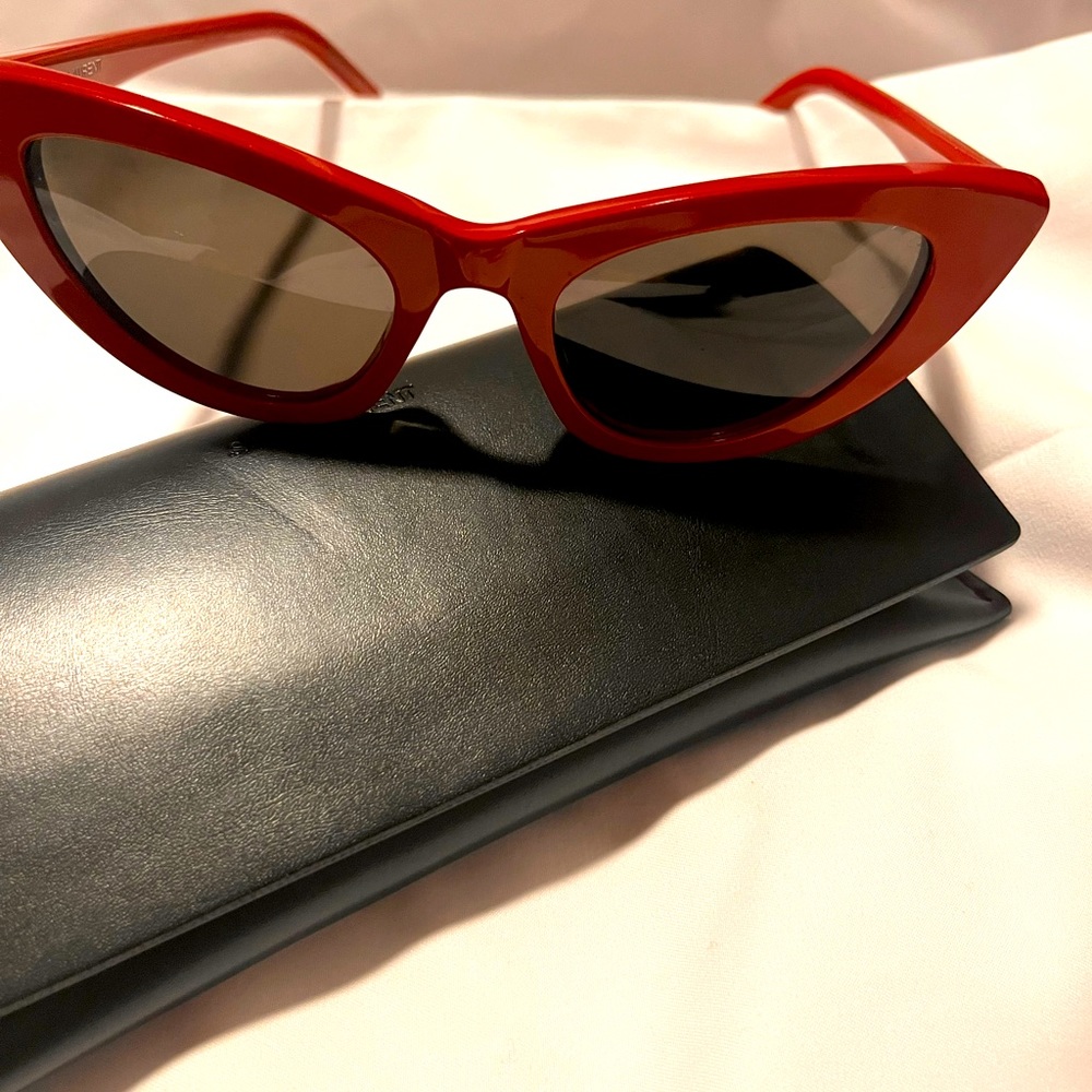 cat eye saint laurent shades red